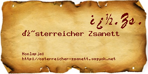 Österreicher Zsanett névjegykártya